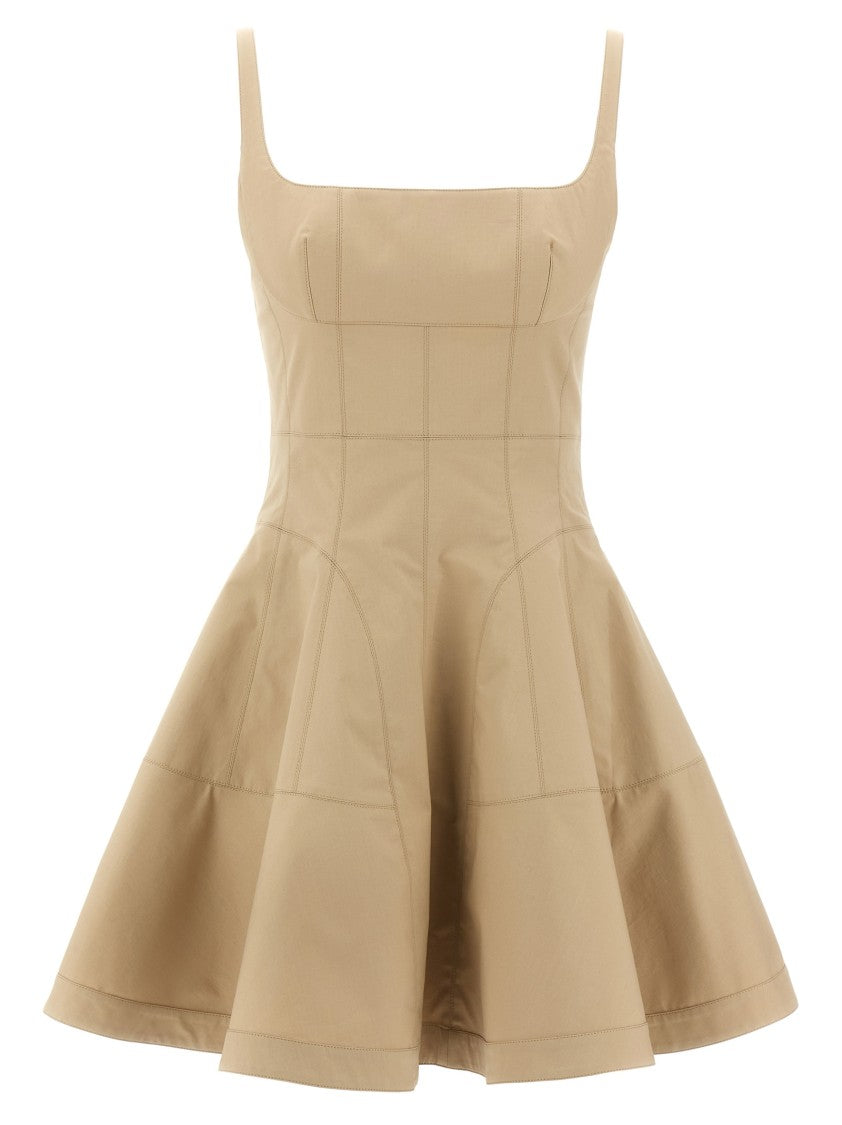 Giovanni Bedin Cotton Poplin Mini Dress With Pleated Hem