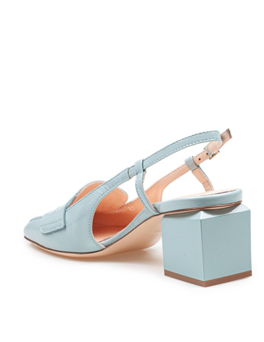 Agl Classic Patent Leather Moccasin With Square Toe