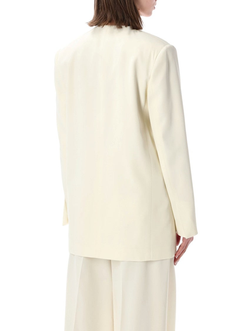 Alberta Ferretti Doppiopetto Gold Button Structured Tailored Blazer