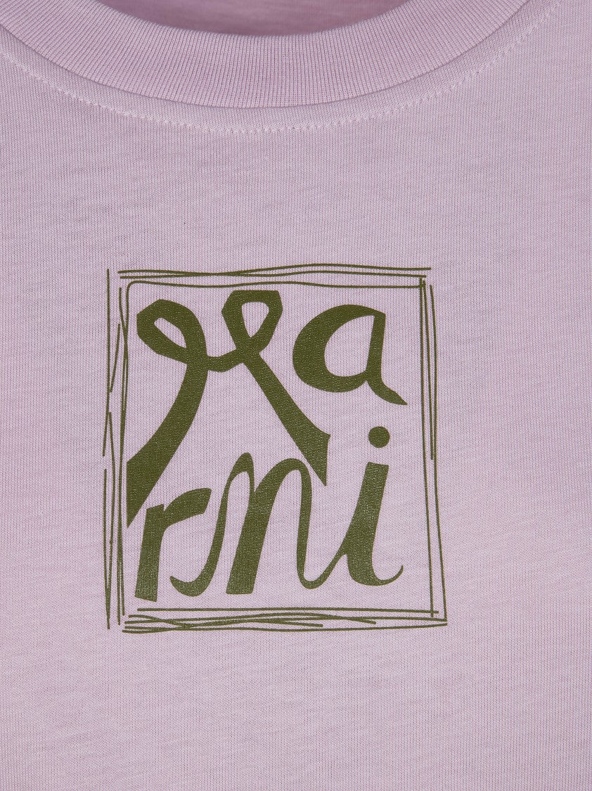 Marni Lavender Olive Graphic Logo T-Shirt