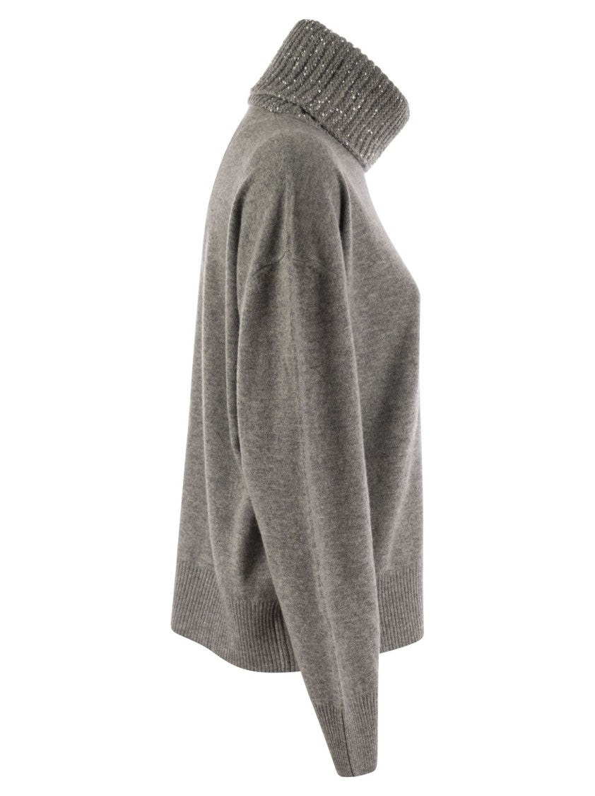 Fabiana Filippi Turtleneck Sweater In Wool, Silk And Cashmere