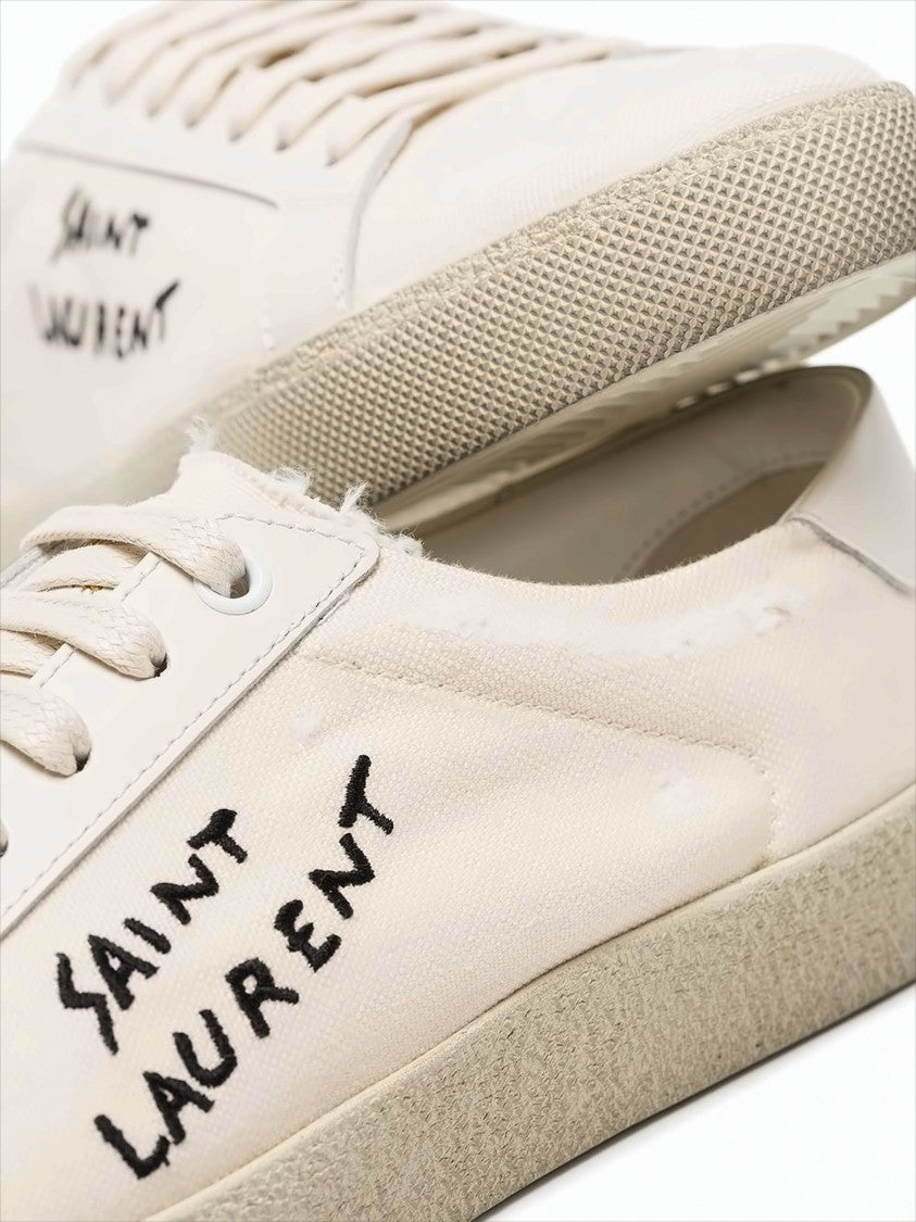 Saint Laurent Low-Top Minimalist Sneakers With Handwritten Logo