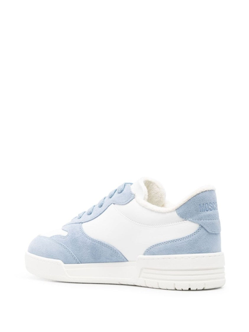 Moschino Cornflower Blue Flat Rubber Lace Sneakers