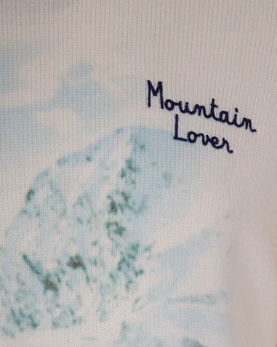 Mc2 Saint Barth Crew Neck Knitwear With Mountain Lover Graphic