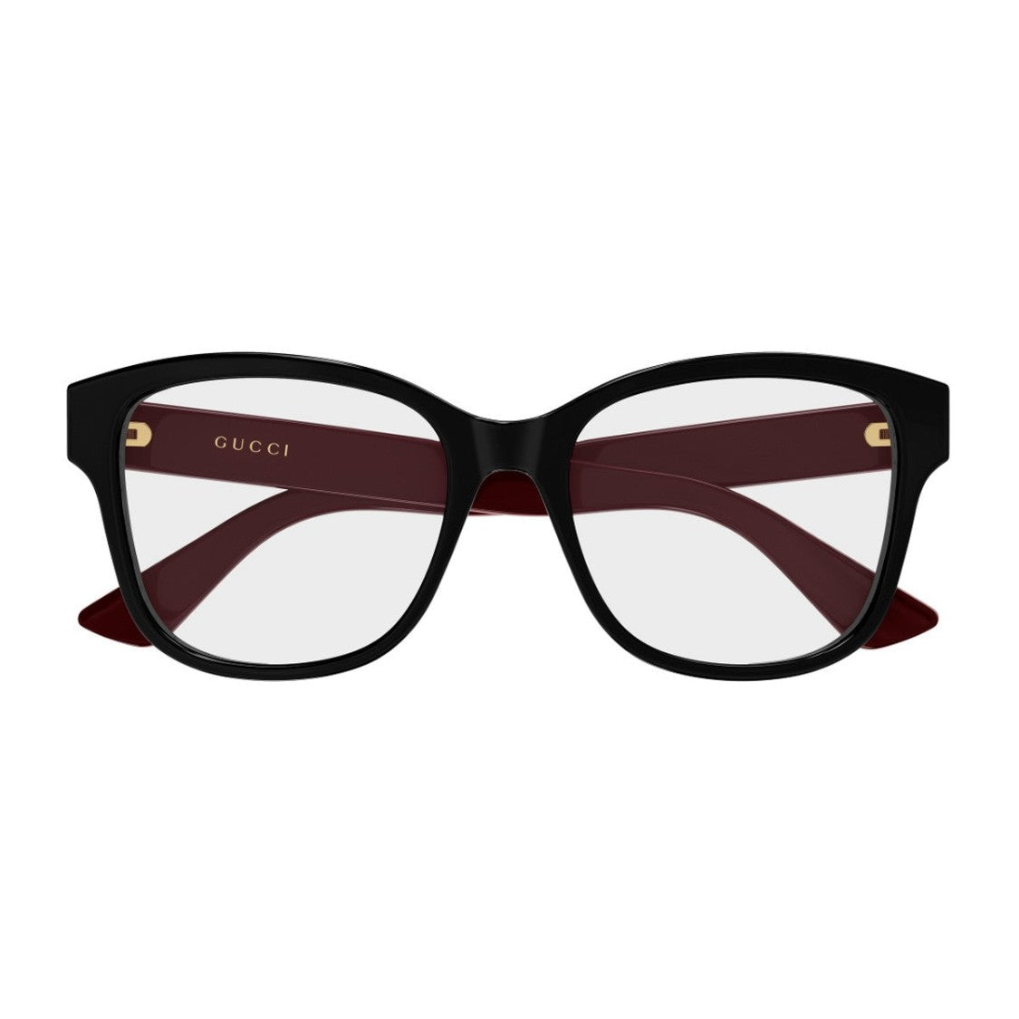 Gucci Black Burgundy Acetate Square Sunglasses