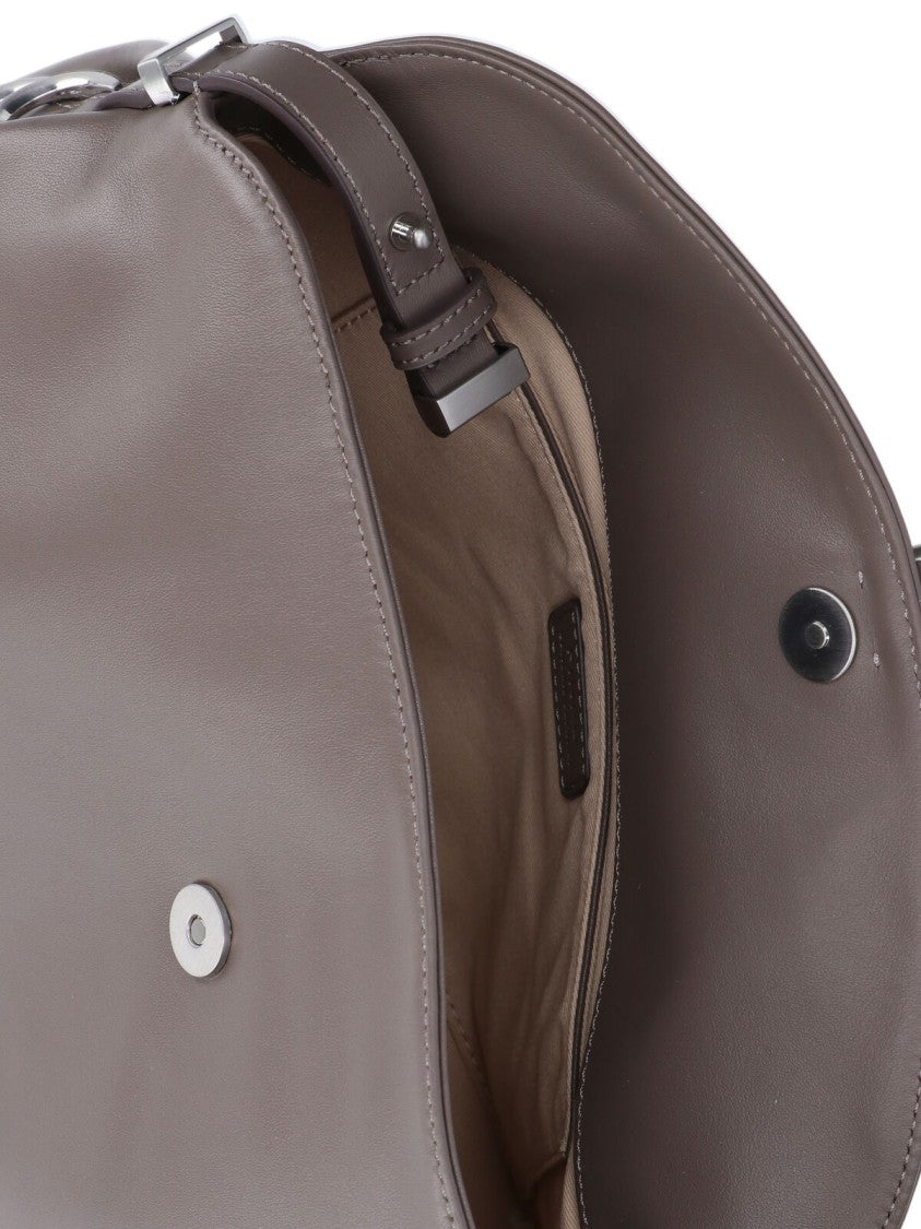 Pinko Structured Grey Handbag With Minimalist Aesthetic