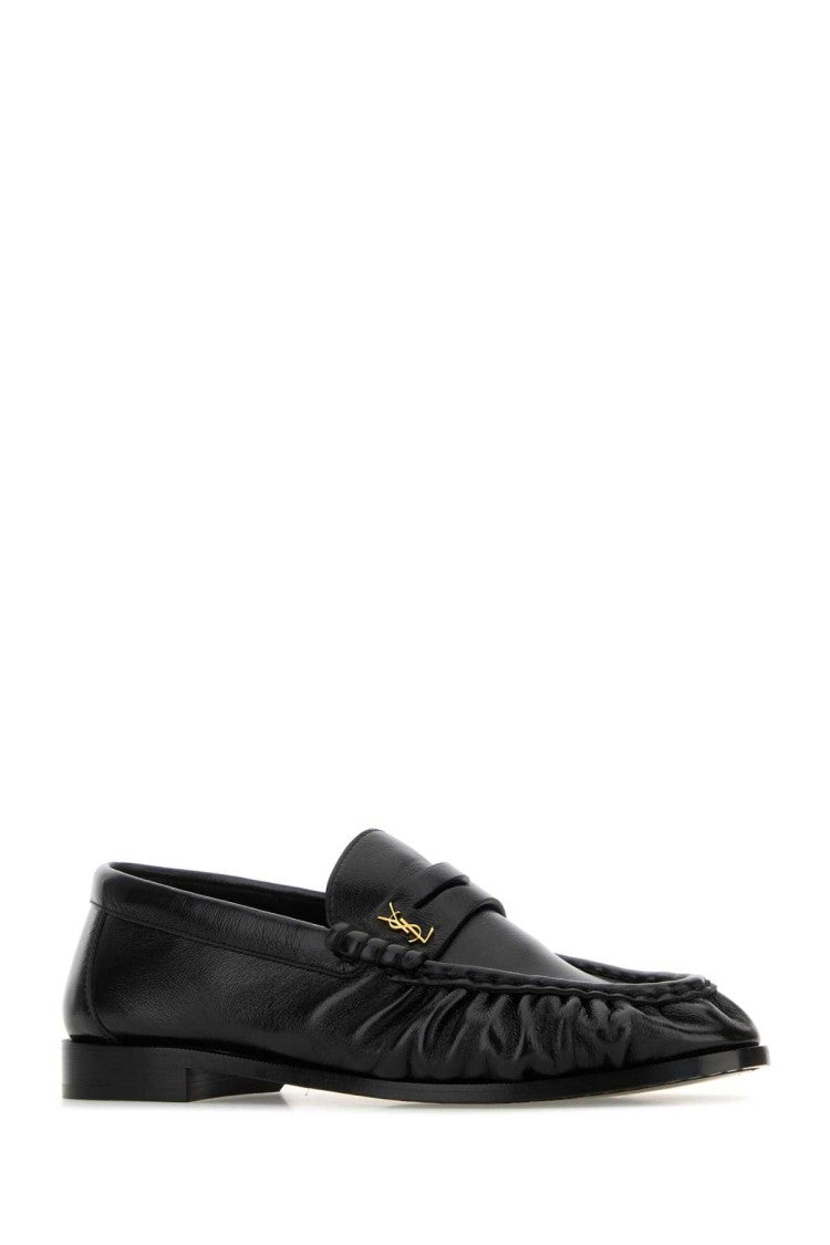Saint Laurent Black Nappa Leather Loafers