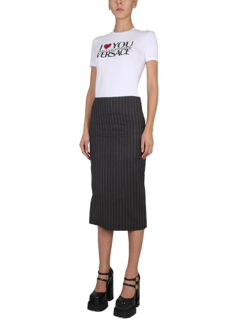 Versace Tailored Black Pencil Skirt