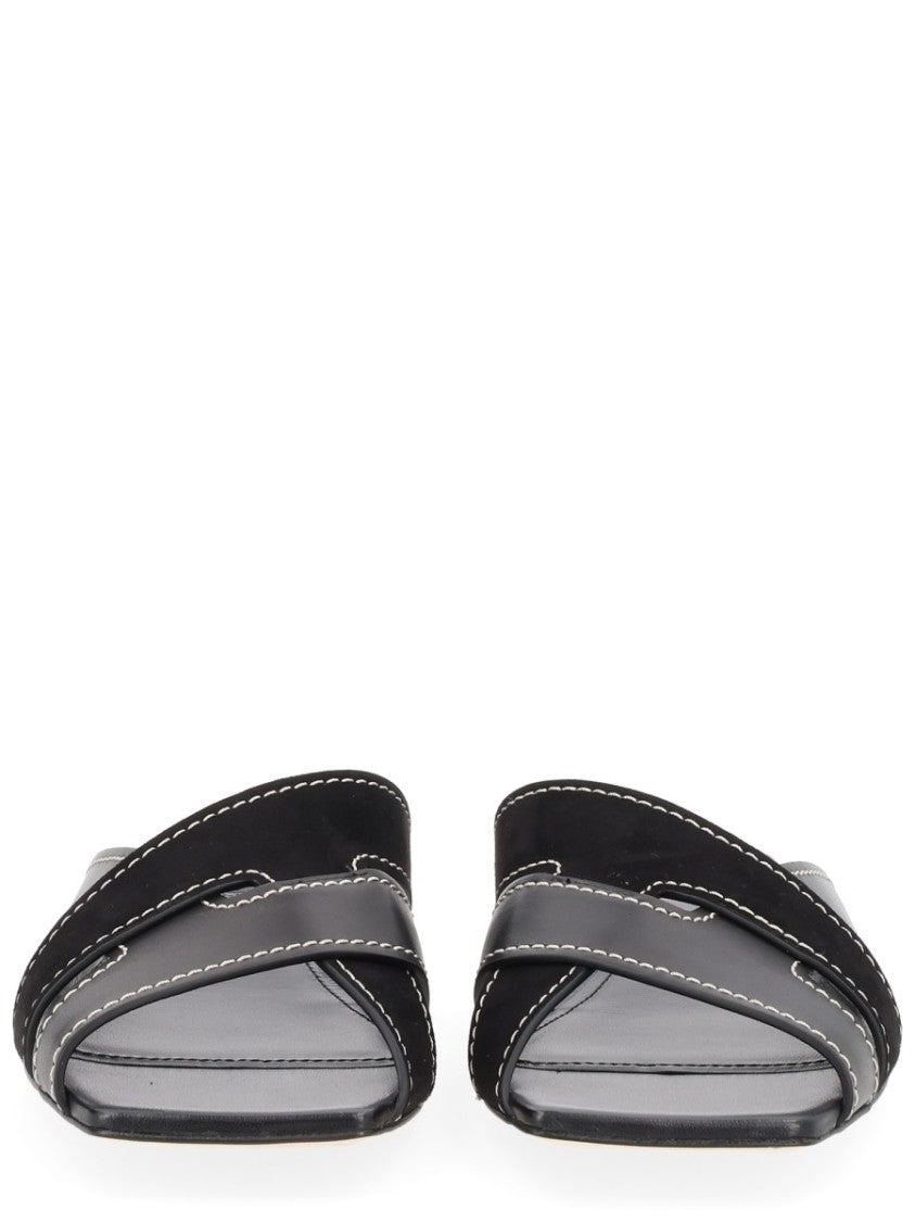 Tod's Cross-Strap Flat Square Toe Leather Sandals
