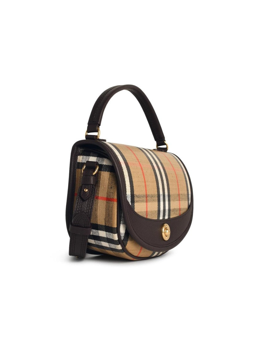 Burberry Highlands' Sand Cotton Blend Crossbody Bag