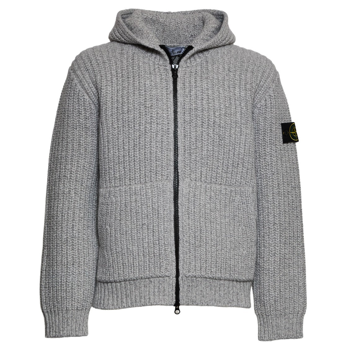 Stone Island Maglione Con Cappuccio Fisherman's Rib Rws Wool