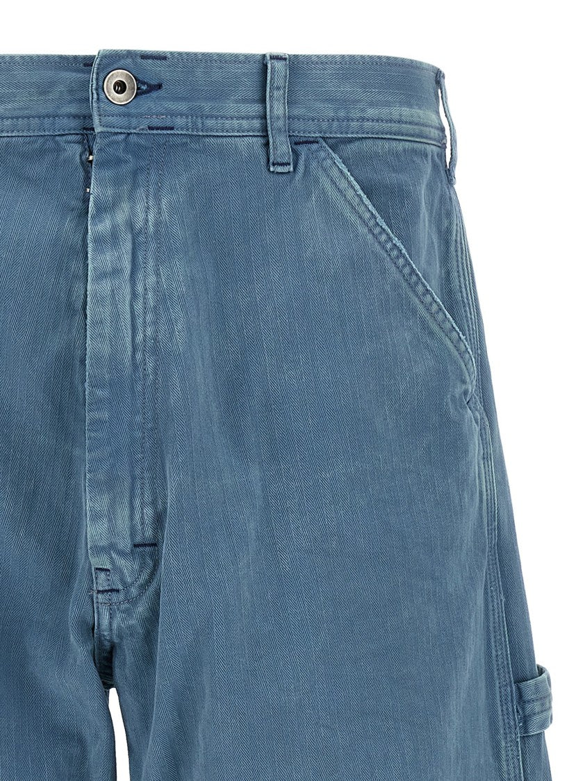 Maison Margiela Herringbone Pattern Denim Jeans With Modern Finish