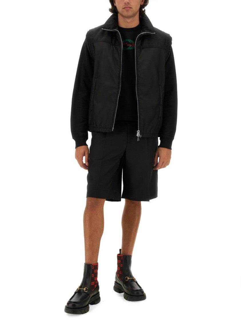Gucci Nylon Vest With Integrated Gg Motif