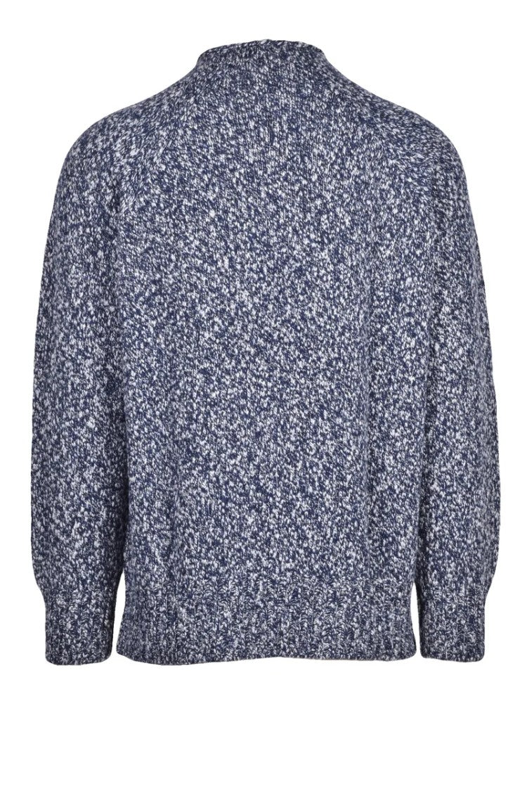 Drumohr Volcano Neck Sweater - Blue/Grey