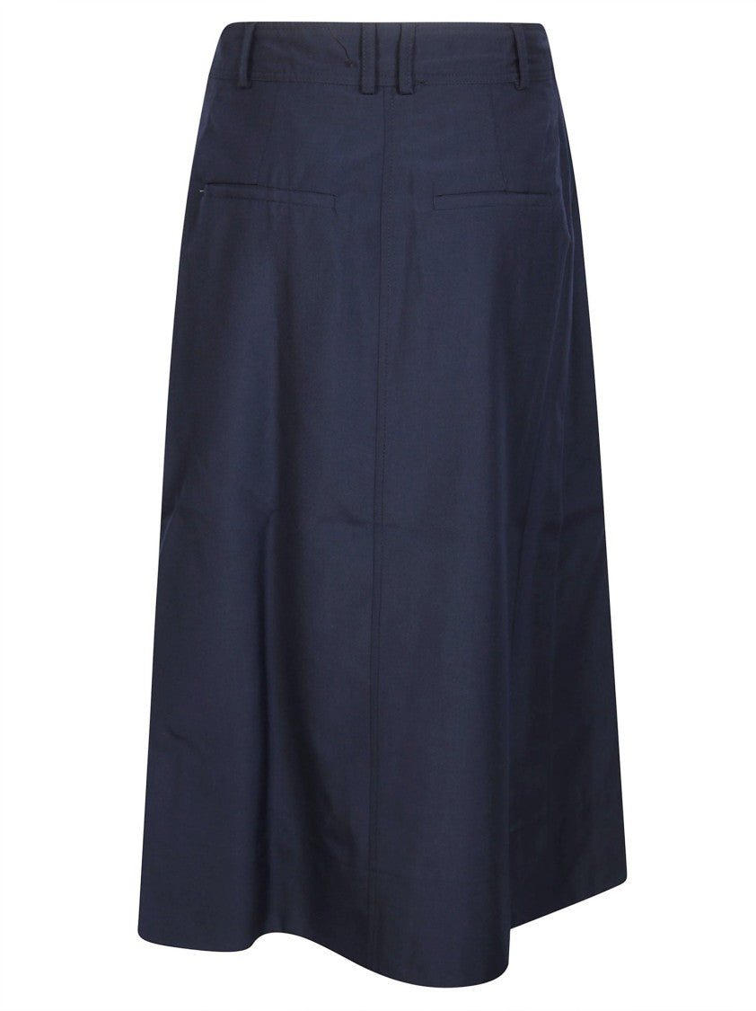 Soeur Lipa Pleat Detail A-Line Midi Skirt