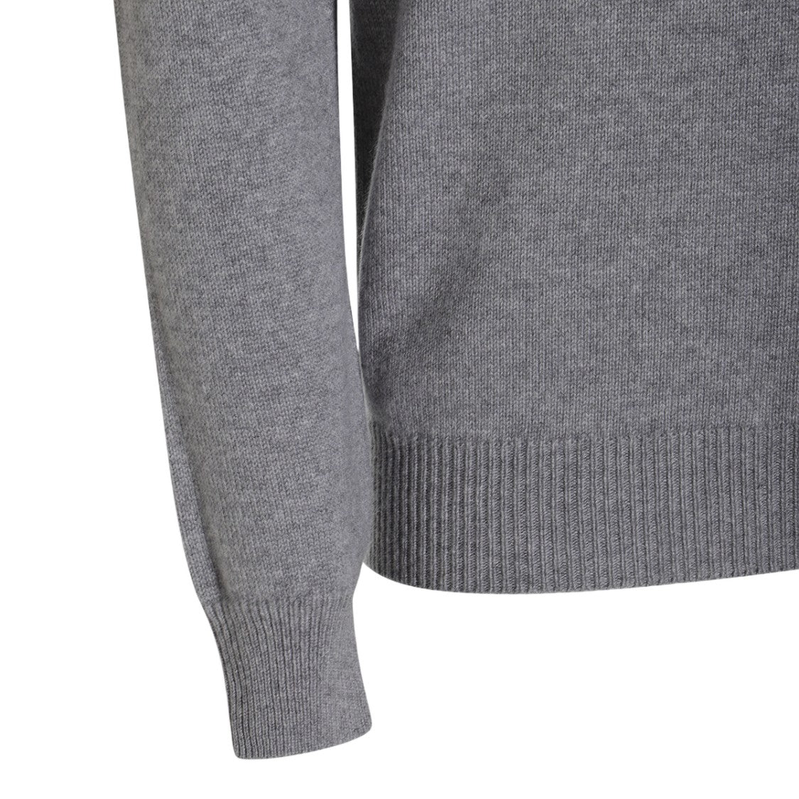 Malo Fine-Knit Grey Turtleneck Sweater With Ribbed Details