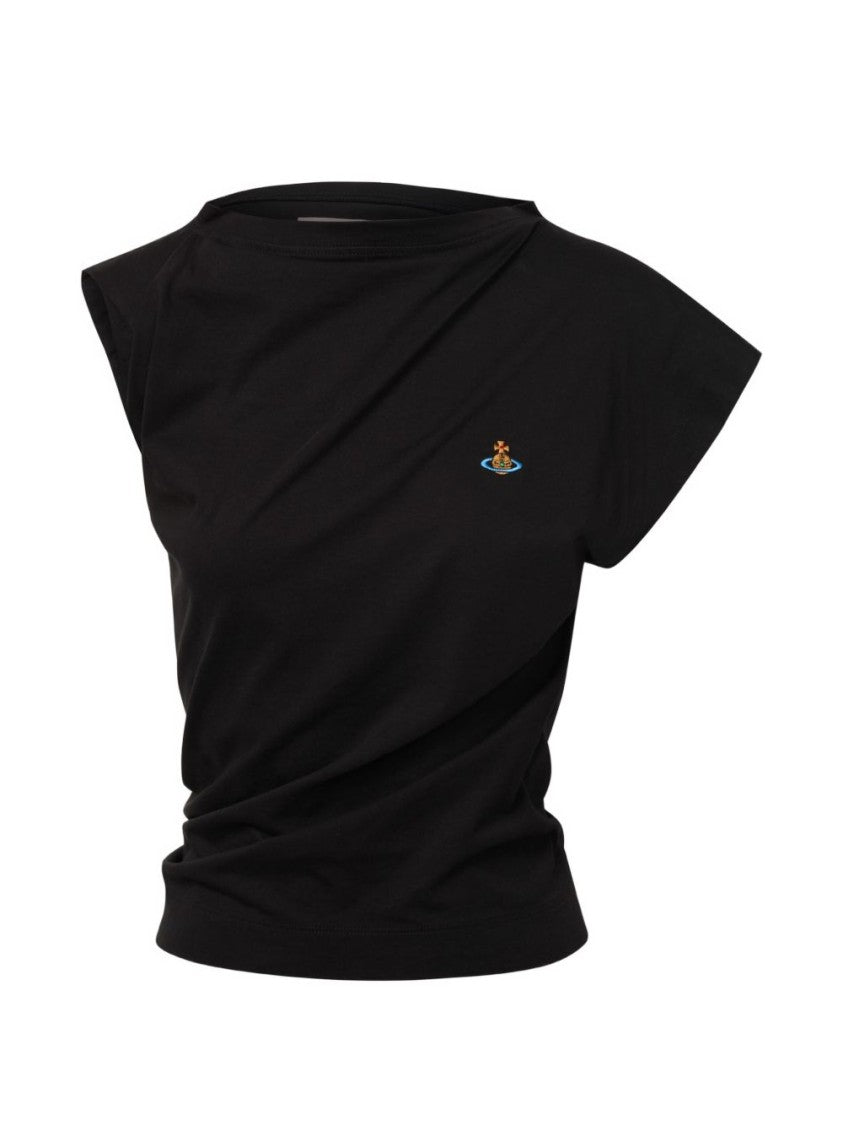 Vivienne Westwood Black Asymmetrical Draped Top