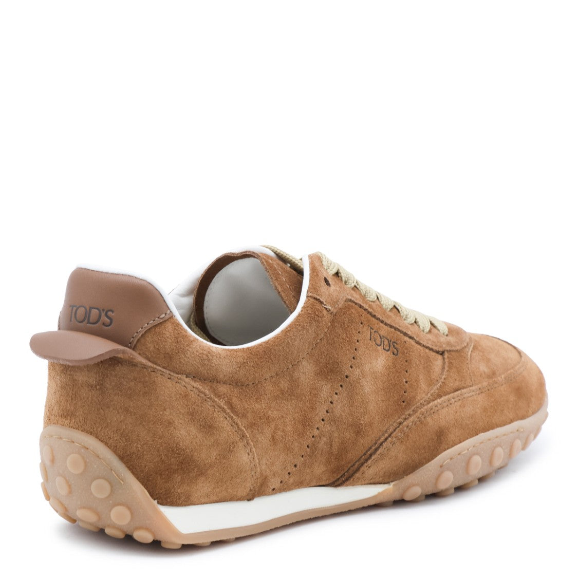 Tod's Suede Sneakers With Round Grip Sole And Embossed Detailing