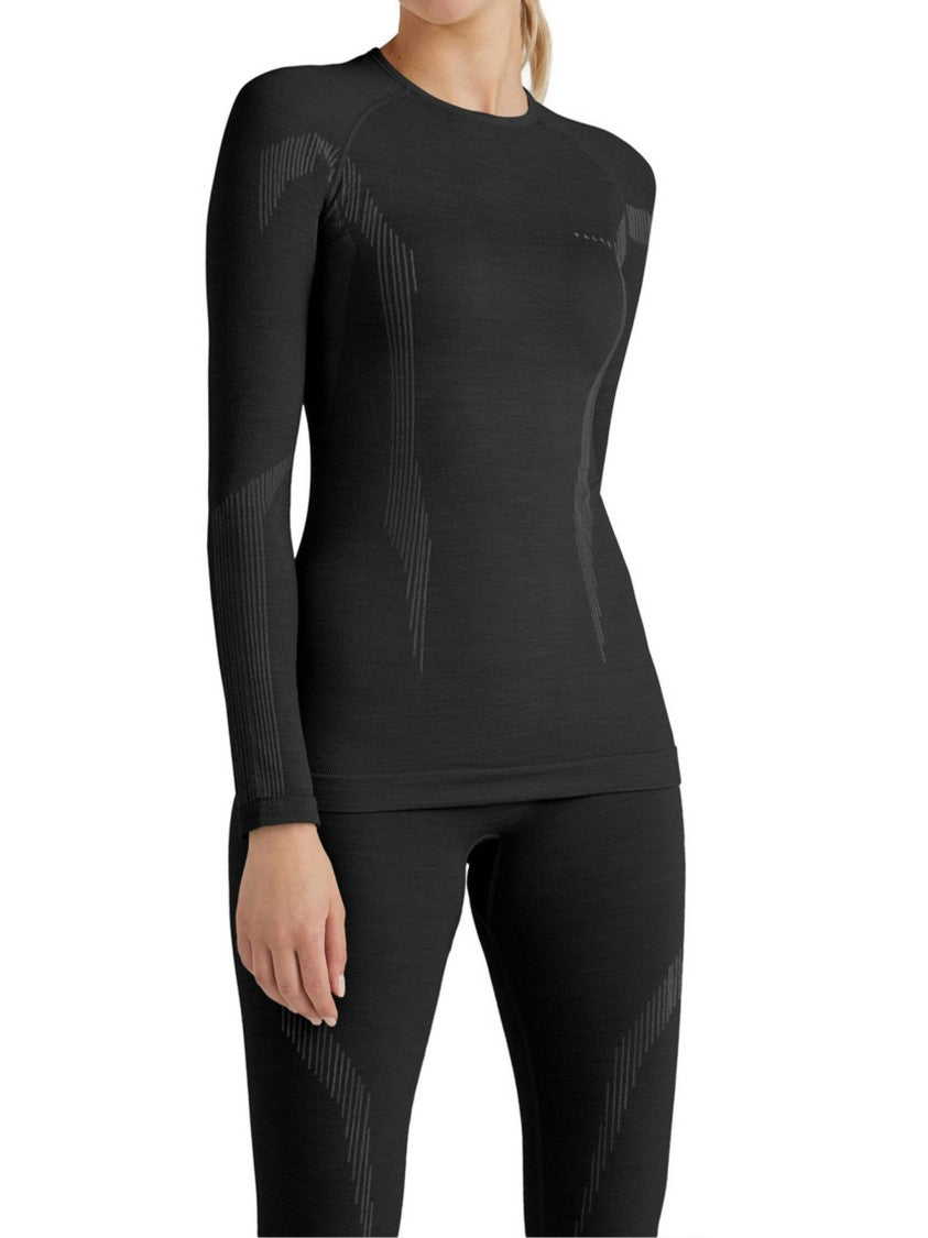 Falke Black Form-Fitting Textured Detail Ski Top