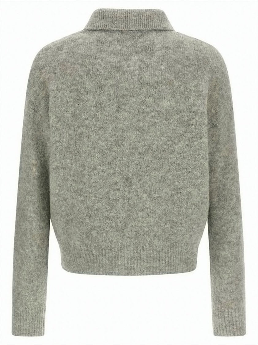 Ami Soft Knitted Polo Sweater With Classic Collar