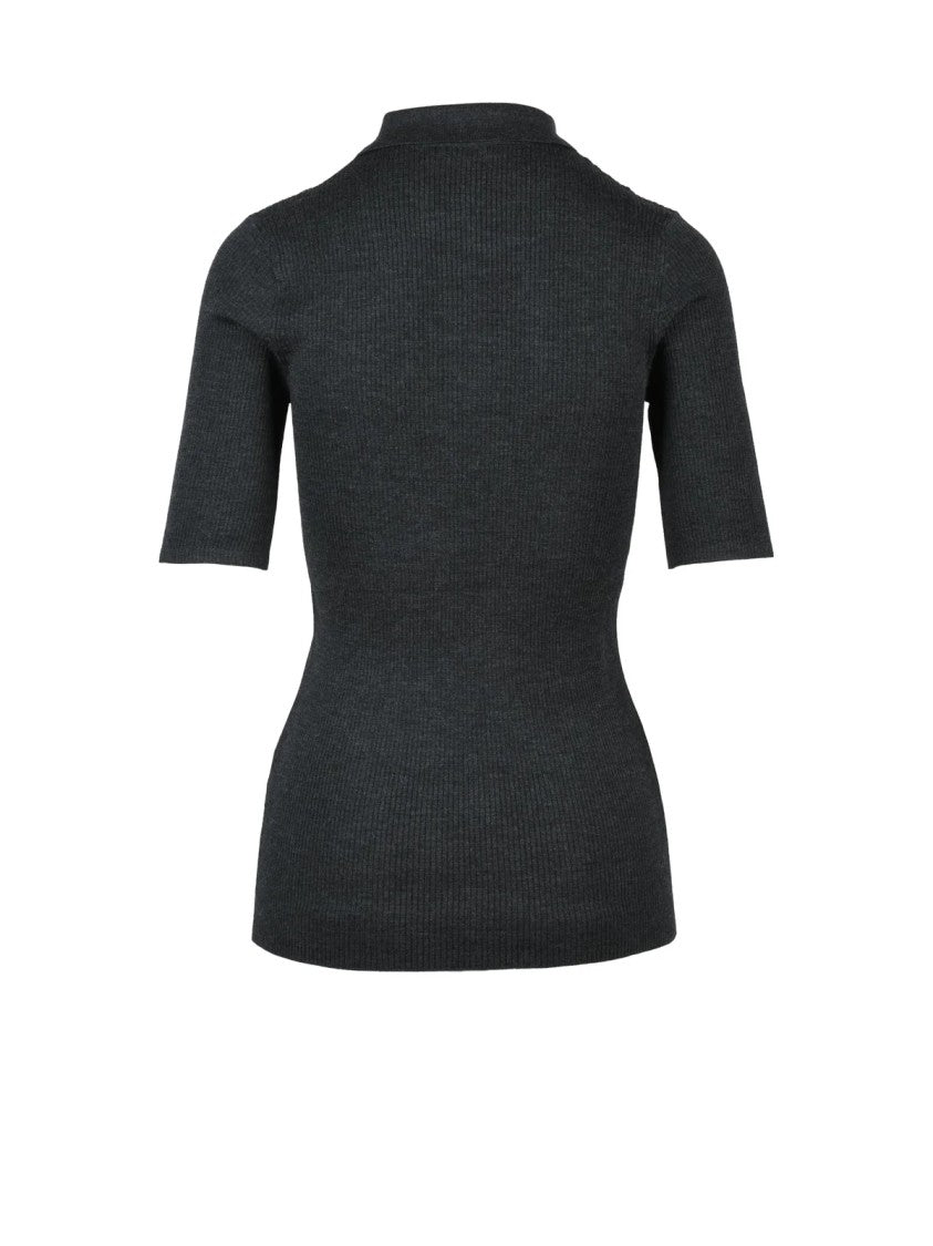 Brunello Cucinelli Grey Ribbed Virgin Wool-Blend Turtleneck Sweater