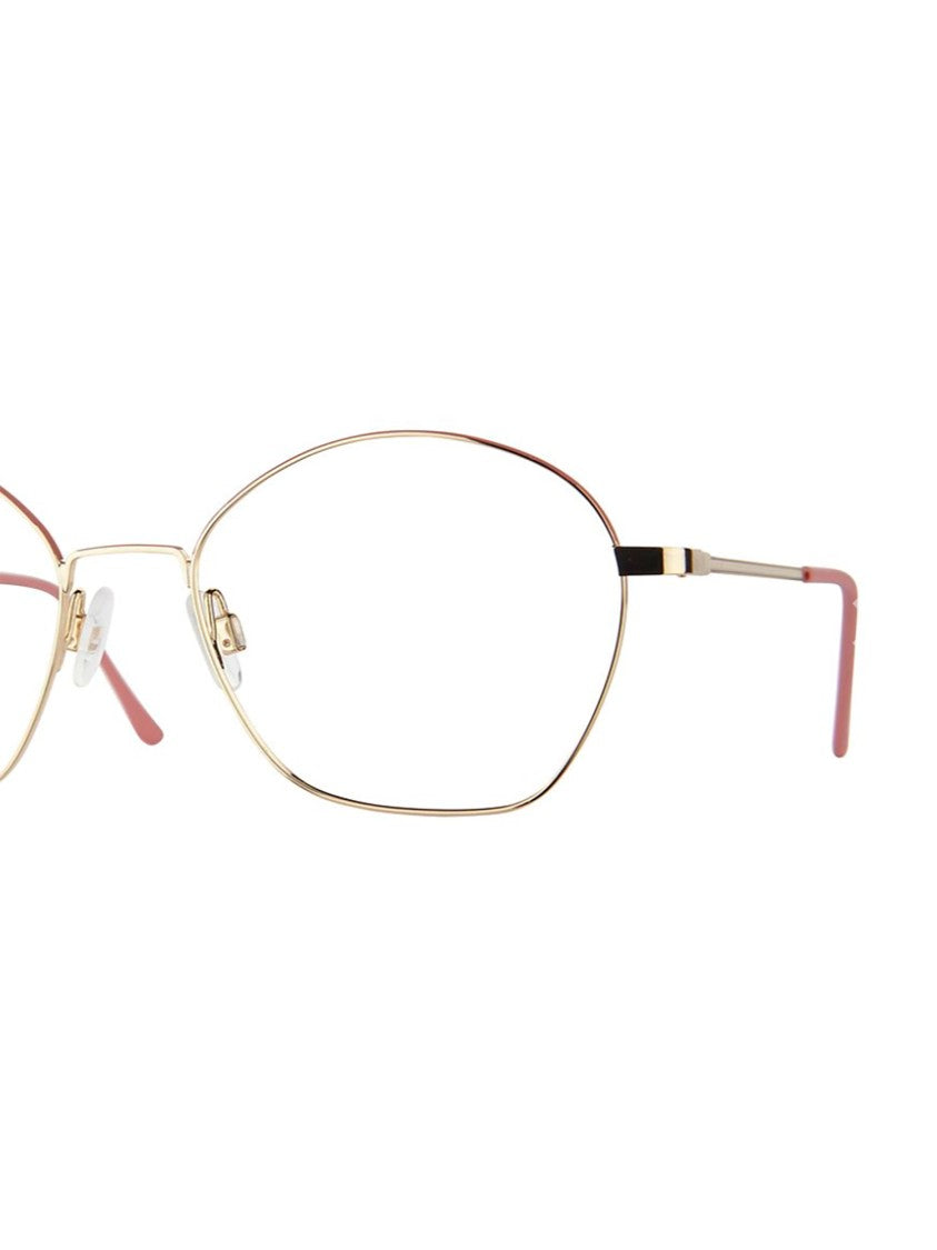 Look Angular Oval Gold Optical Frames With Elegant Metallic Finish