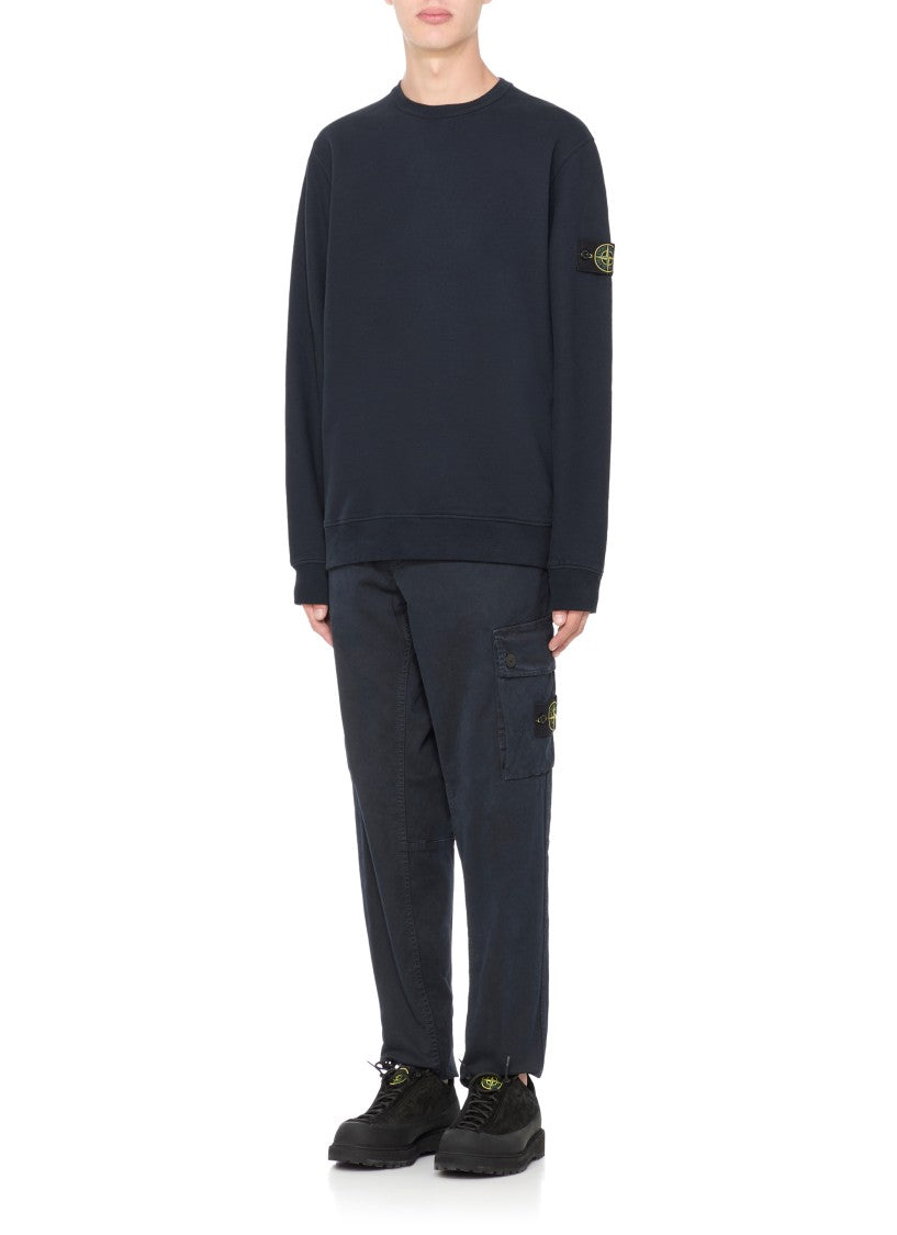 Stone Island Distinctive Blue Cotton Sweatshirt