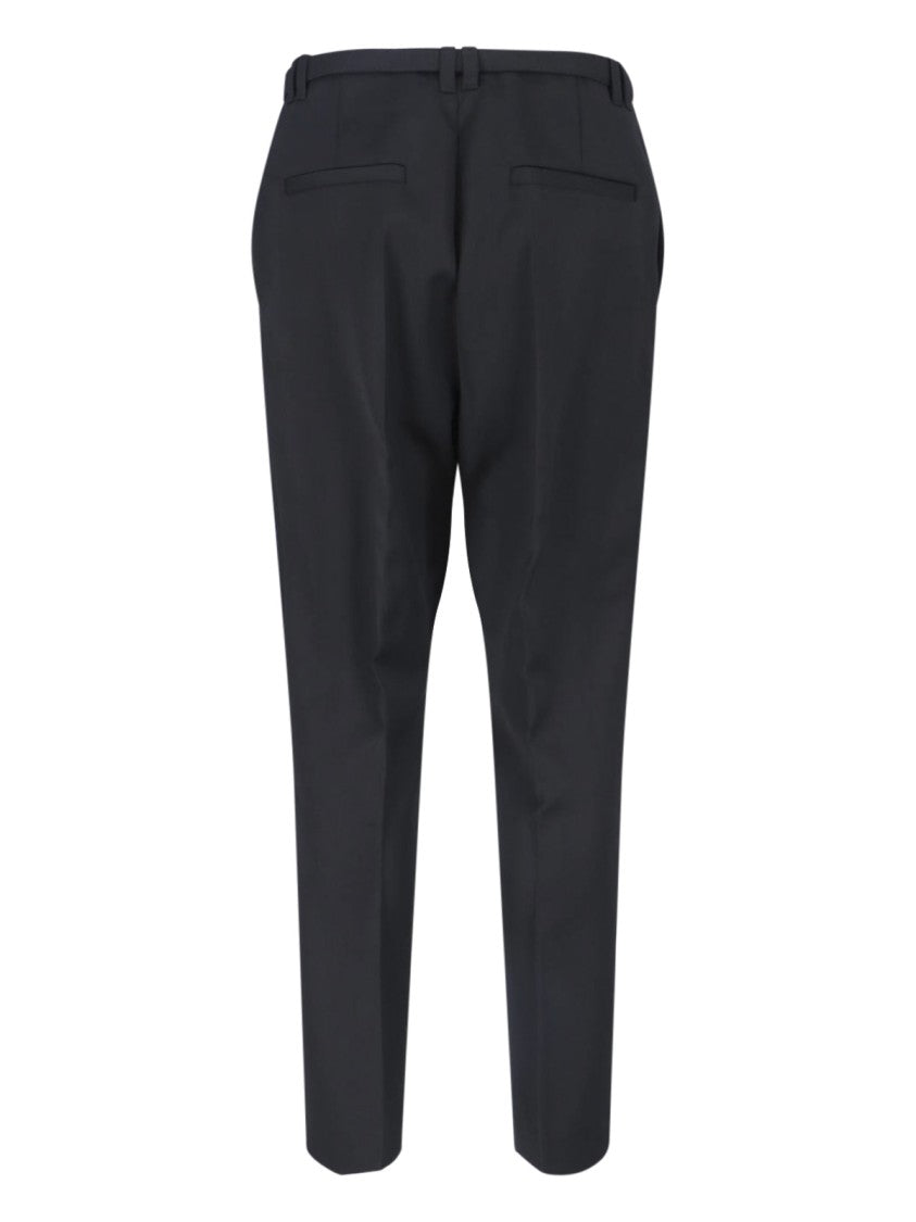 Diesel Black Tailored Biker Belt Straight Trousers