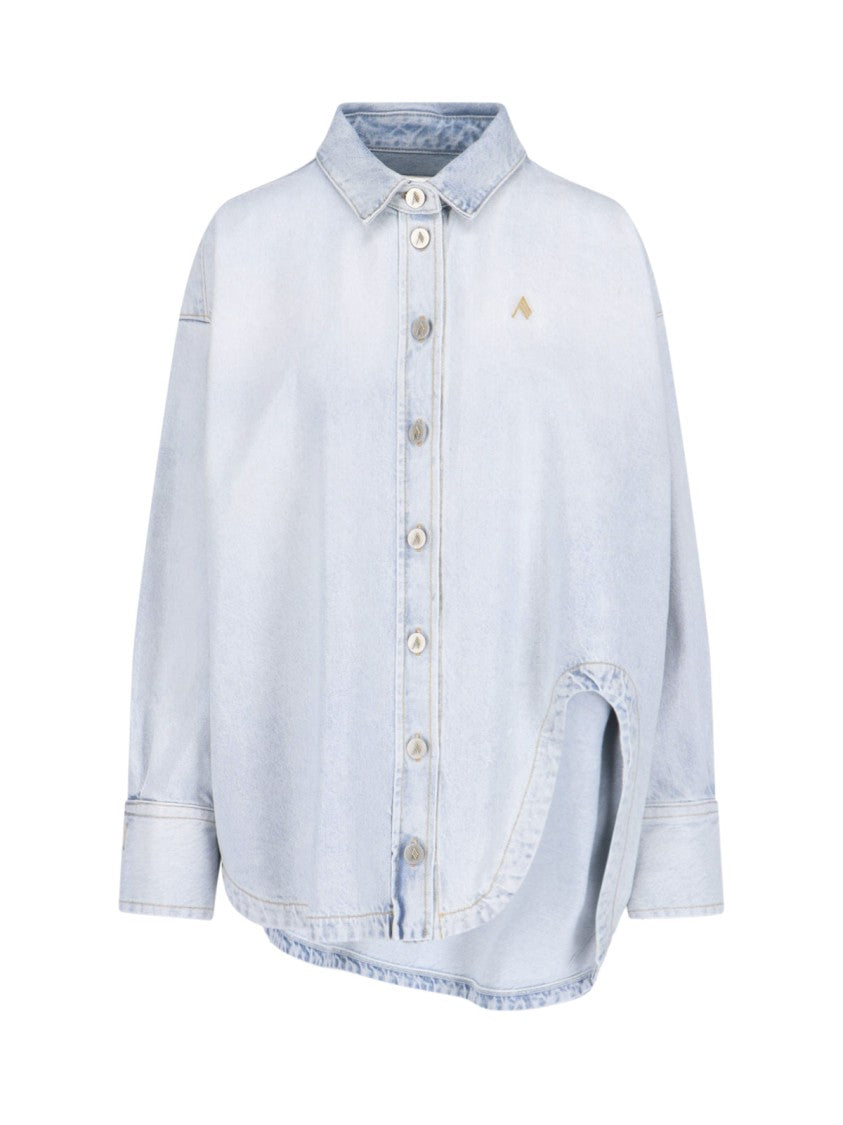 The Attico "Diana" Shirt Jacket - Blue