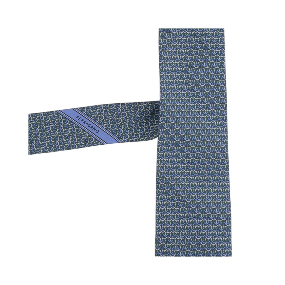 Salvatore Ferragamo Green Patterned Silk Tie