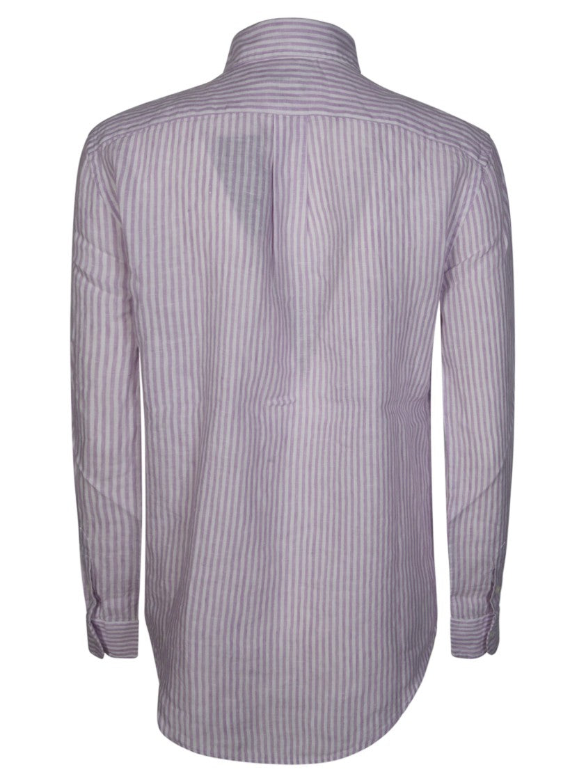 Polo Ralph Lauren Lavender Striped Linen Button-Down Shirt