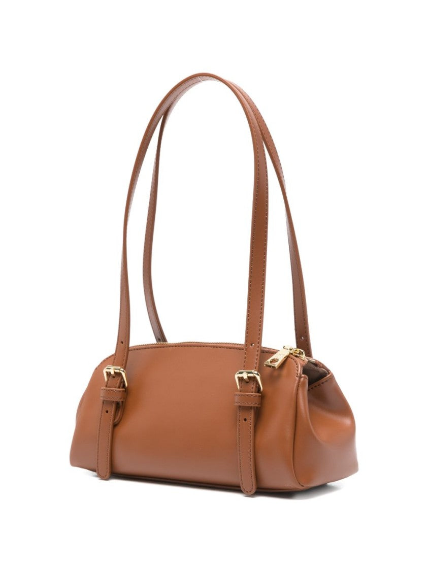 Love Moschino Structured Brown Shoulder Bag With Gold-Tone Accents
