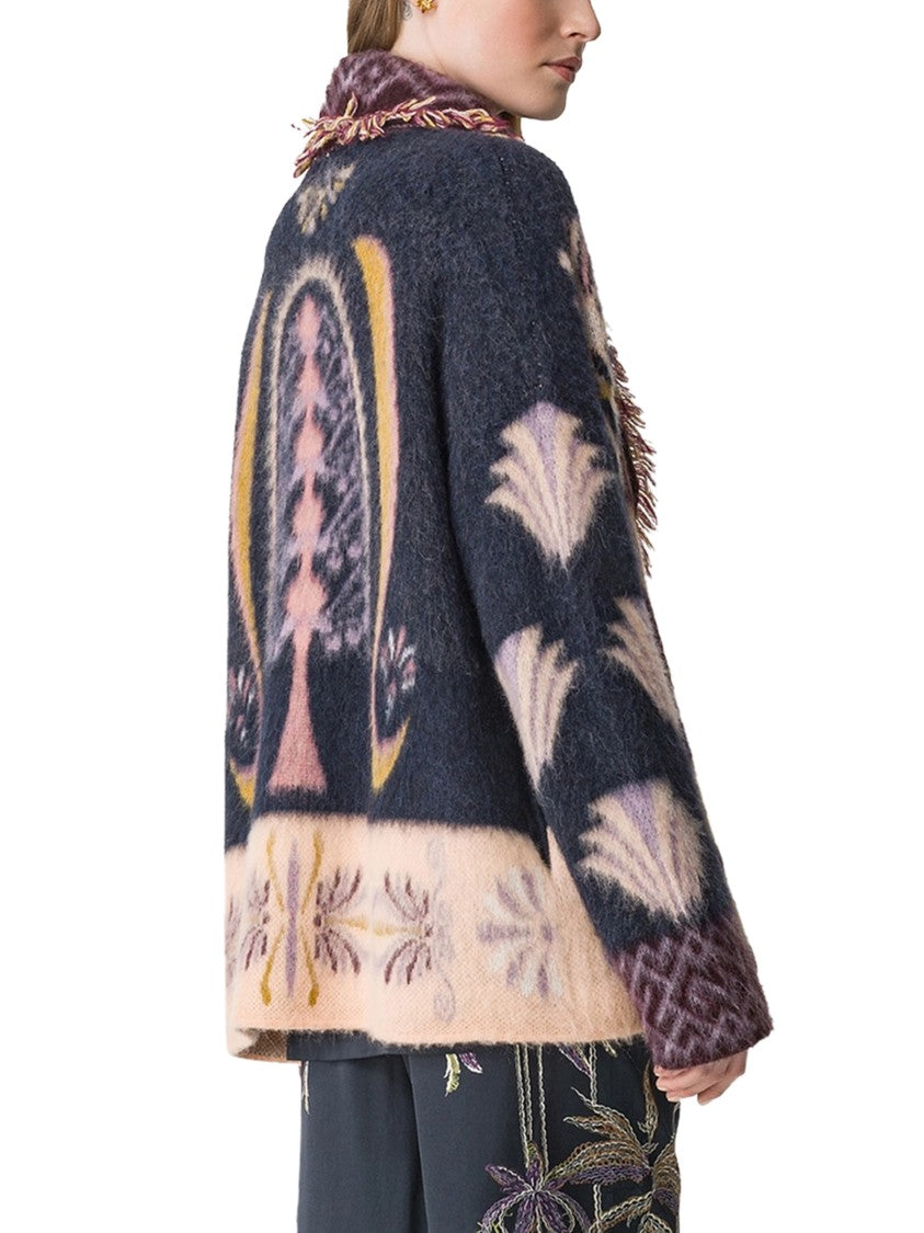 Forte Forte Jacquard Long Cardigan In Soft Baby Alpaca