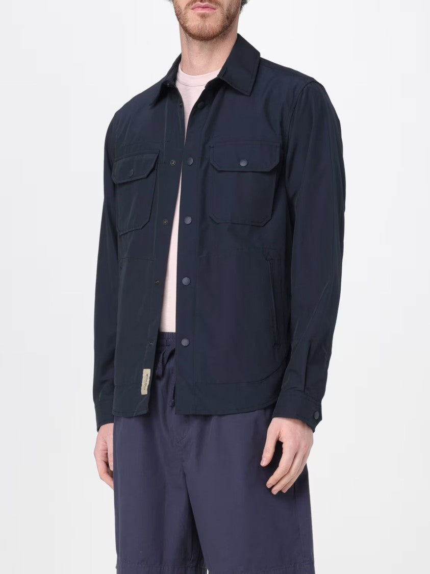 Woolrich Dark Navy Cotton Linen Shirt
