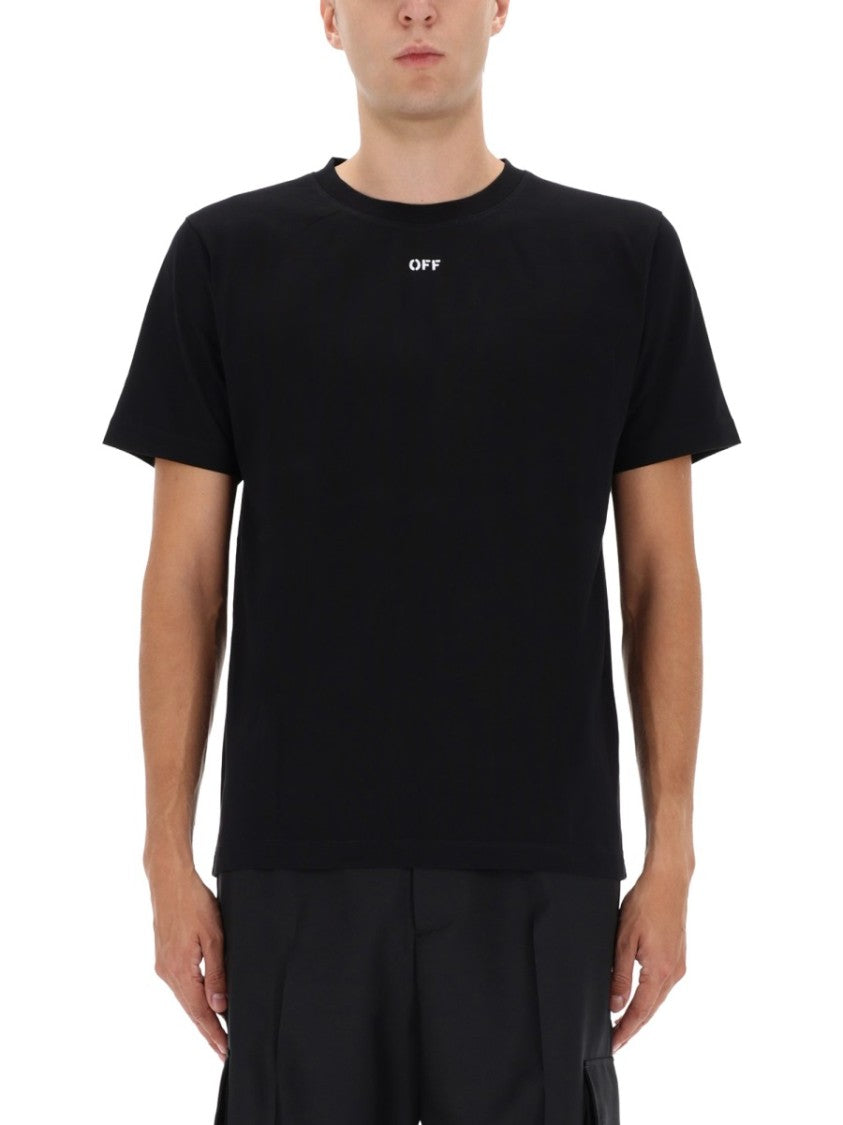 Off-White Black Short-Sleeve T-Shirt With Off-White Logo