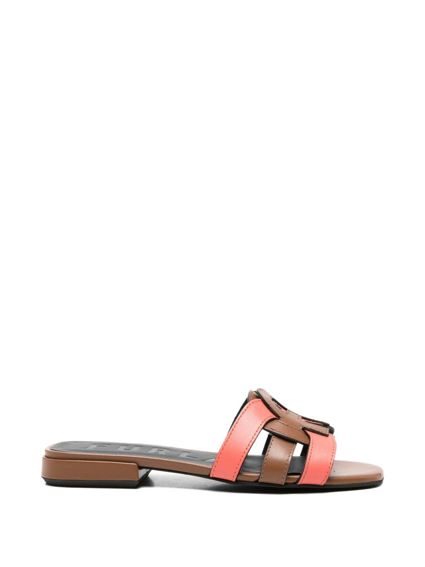 Furla Summer Sandalo Dual-Strap Brown Coral Sandals