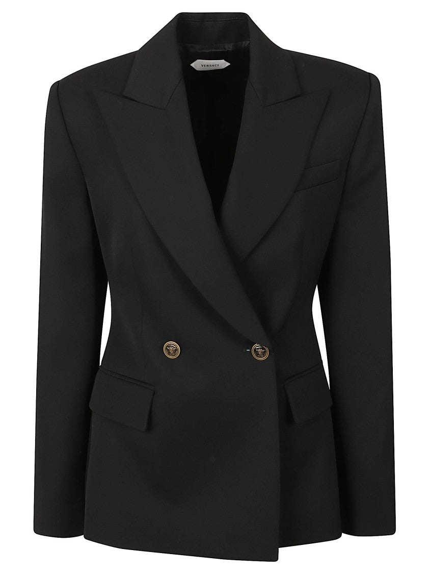Versace Double-Breasted Gold Hardware Blazer