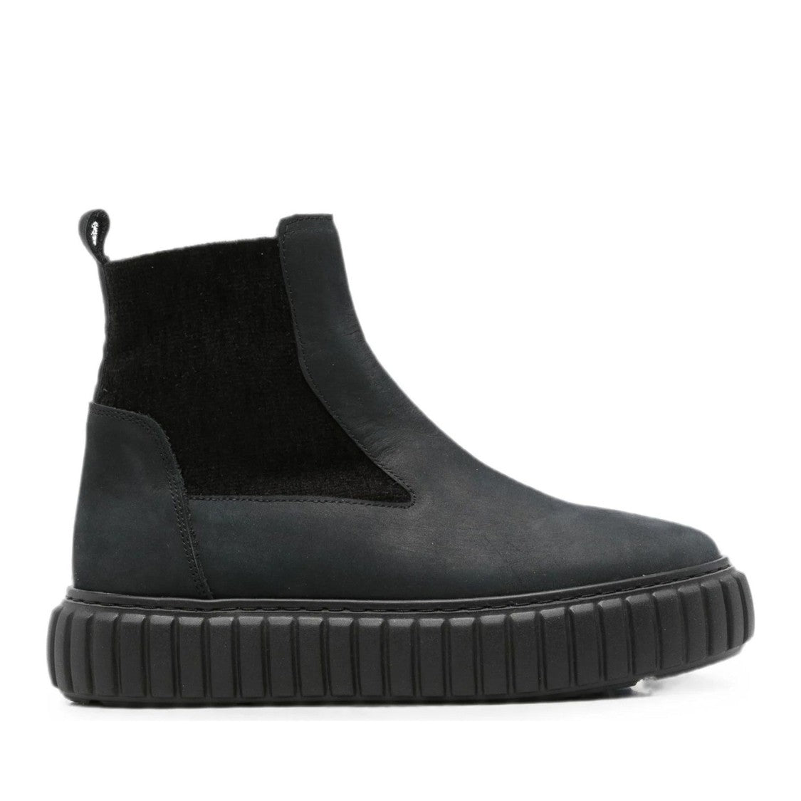 Sergio Moretti Black Leather Minimalist Grip Sole Boots