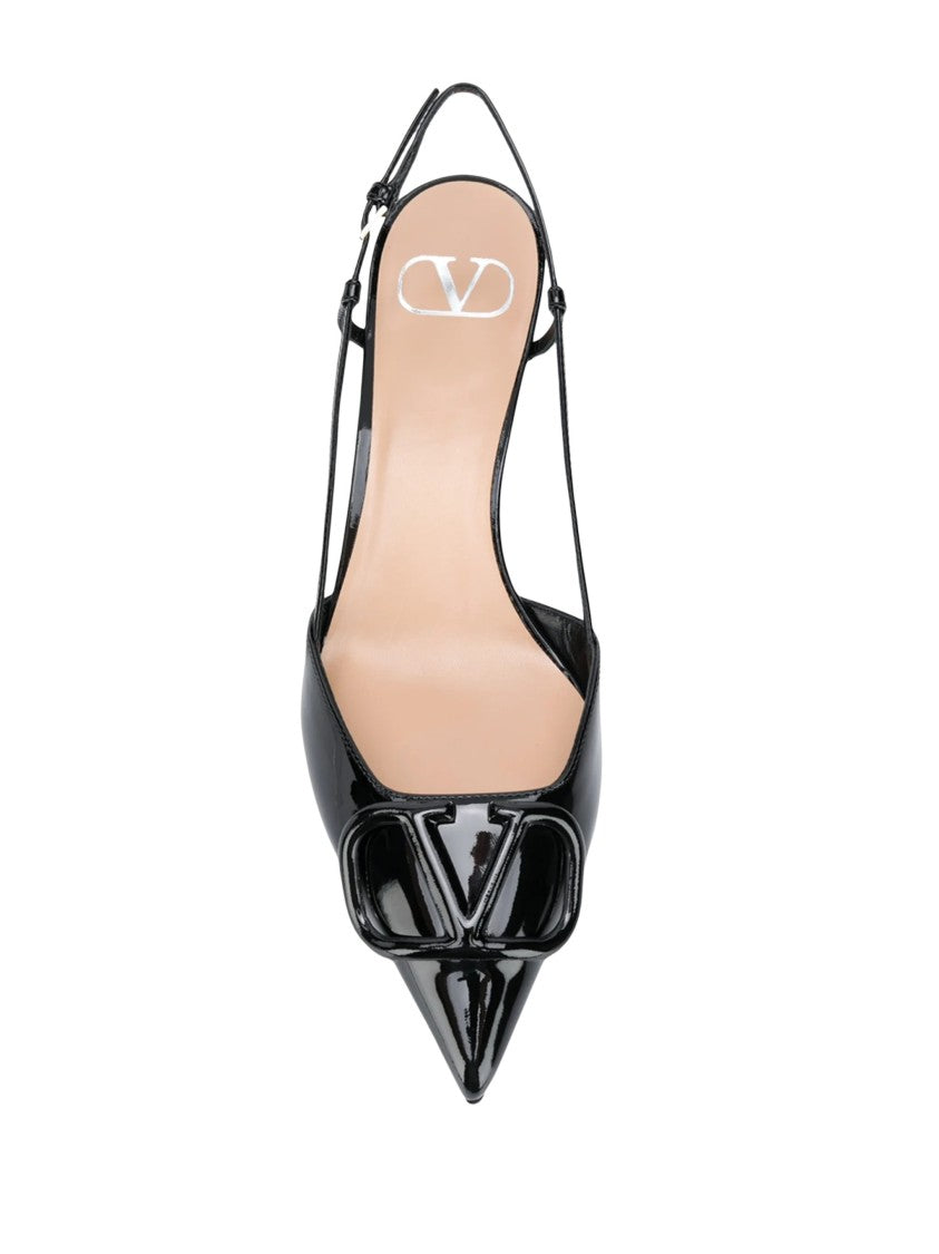 Valentino Sling Back Buckled Pointed-Toe Pumps