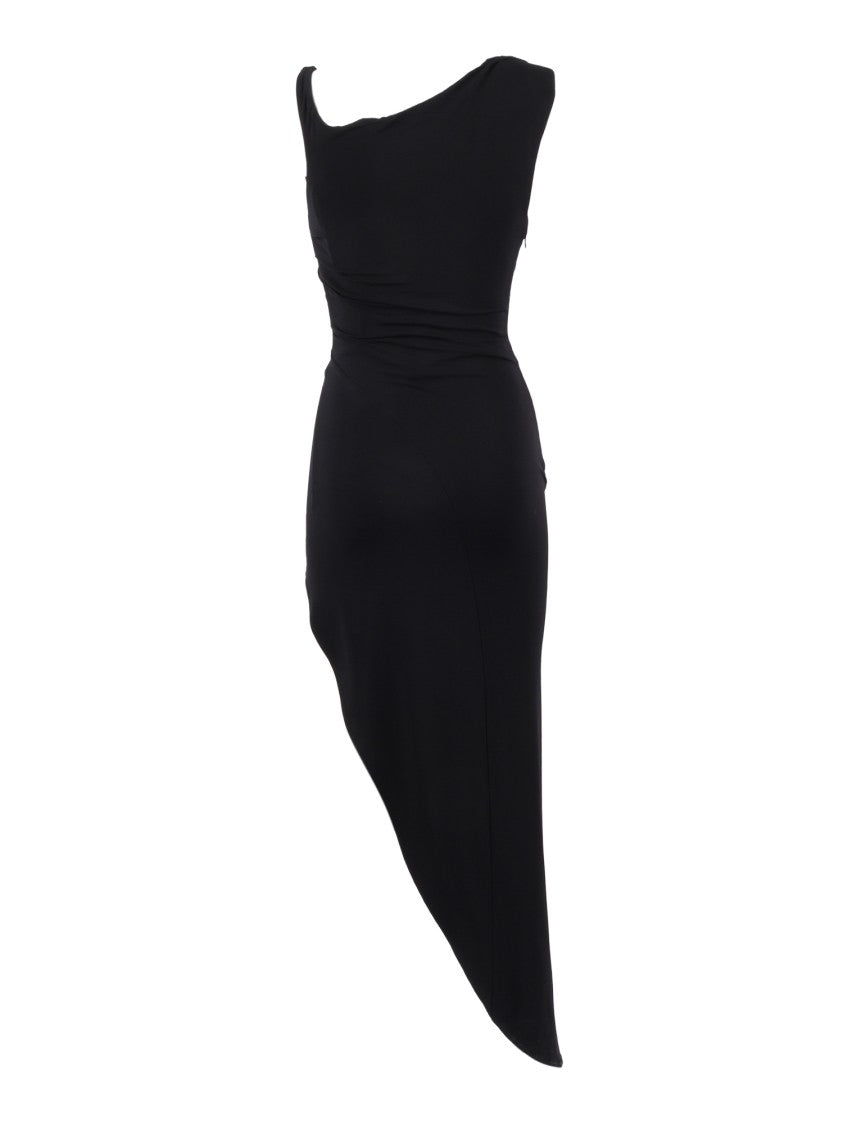 Elisabetta Franchi Asymmetrical One Shoulder Midi Dress