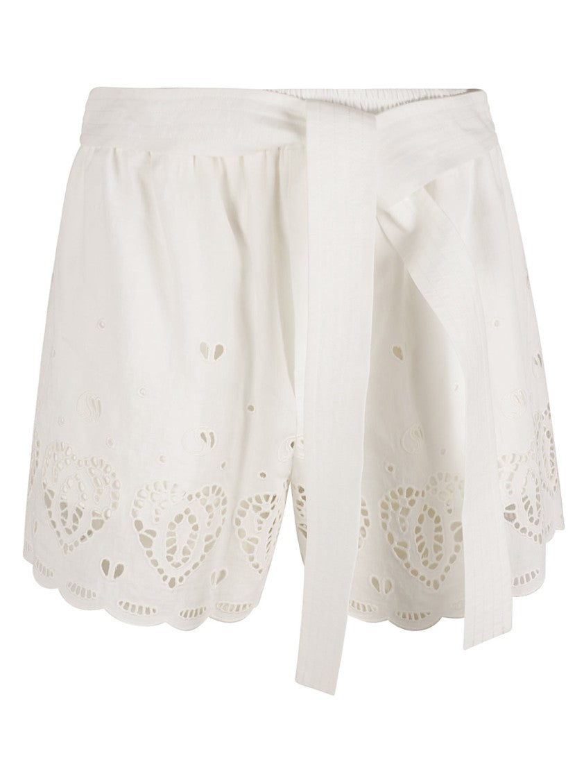 Stella Mccartney Delicate Embroidered White Shorts