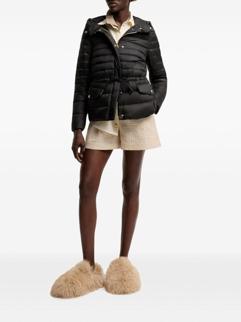 Moncler Quilted Fitted Hooded Drawstring Waist Jacket