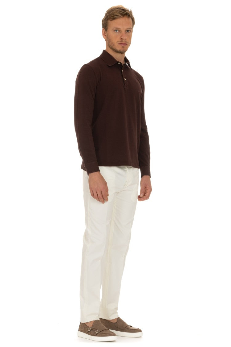 Ballantyne Cotton Piquet Long Sleeve Polo
