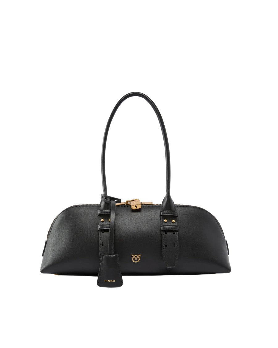 Pinko Horizontal Bowling Bag With Iconic Logo Detail
