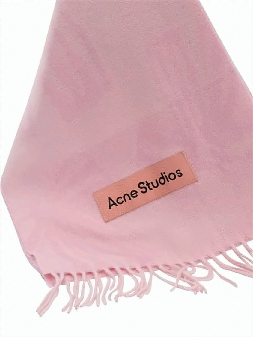 Acne Studios Rectangular Cashmere Scarf With Subtle Tonal Pattern