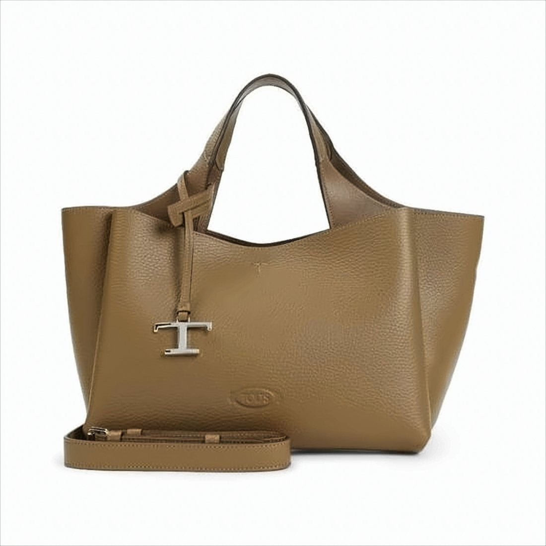 Tod's Pebbled Leather Crossbody Bag With Metallic Charm