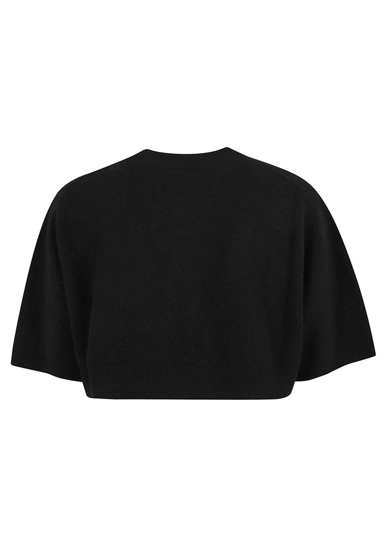 Elisabetta Franchi Cropped Wool-Cashmere Raglan Knit Top