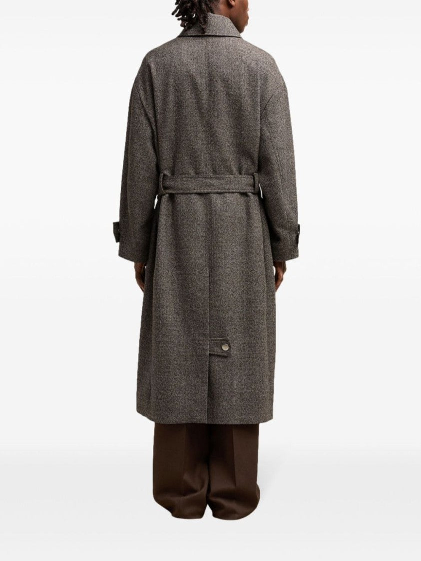 Ami Grey Belted Coat