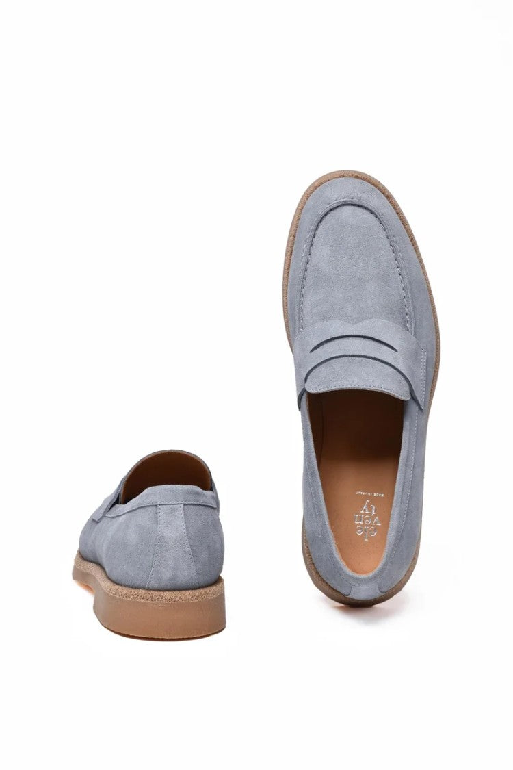 Eleventy Suede Moccasin - Denim