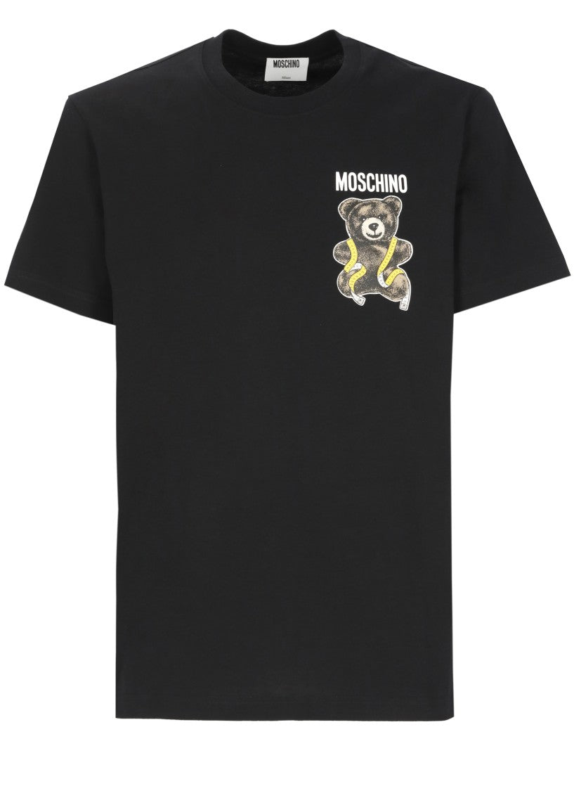 Moschino Black Short-Sleeve Teddy Bear Print Cotton T-Shirt